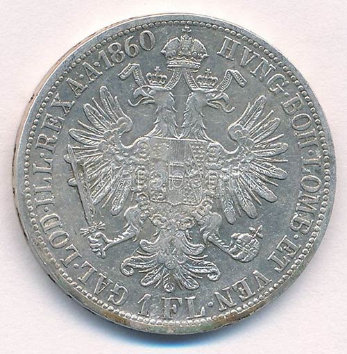 Ausztria 1860A 1Fl Ag Ferenc ... 