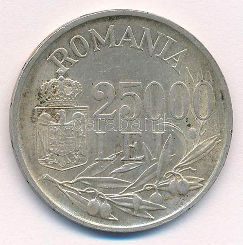 Románia 1946. 25.000L Ag I. ... 
