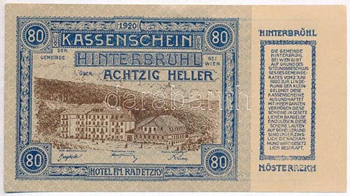 Ausztria / Hinterbrühl 1920. 80h ... 