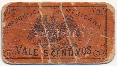 Mexikó ~1920. 5c szükségpénz ... 