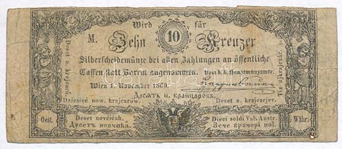 1860. 10Kr K. K. Hauptmünzamt ... 