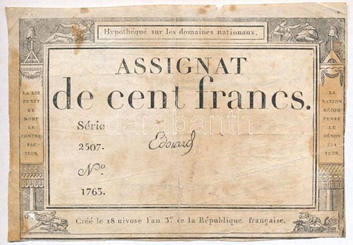 Franciaország 1795. 100Fr ... 