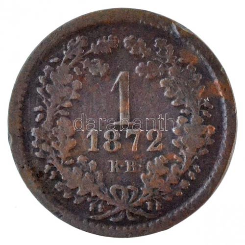 1872KB 1kr Cu Angyalos címer / ... 