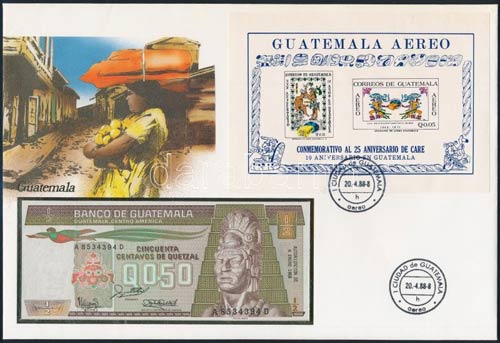 Guatemala 1988. 50c borítékban, ... 