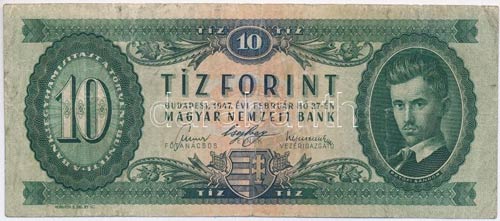 1947. 10Ft T:III- Hungary 1947. 10 ... 