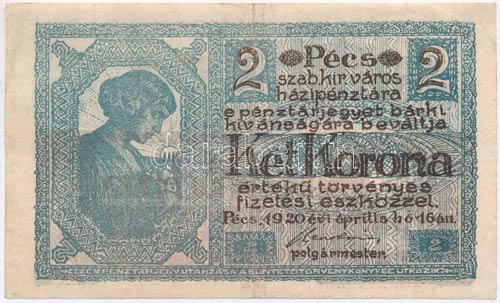Pécs 1920. 2K T:III