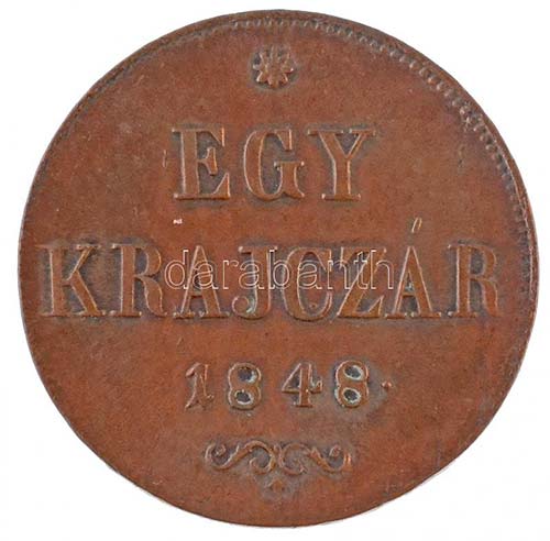 1848. 1kr Cu T:1- / Hungary 1848. ... 