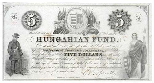 1852. 5$ A Kossuth bankó ... 