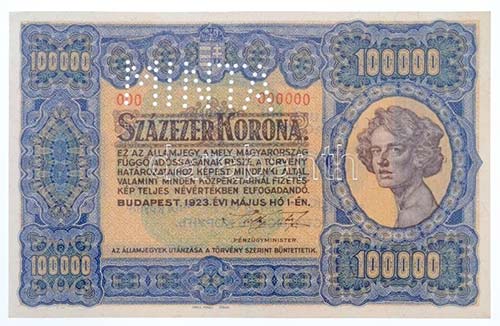 1923. 100.000K Orell Füssli ... 
