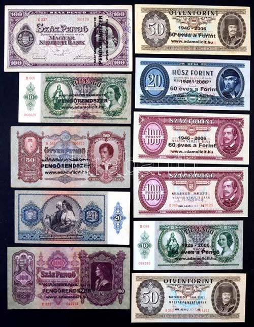 1930-1993. 21db magyar bankjegy, ... 