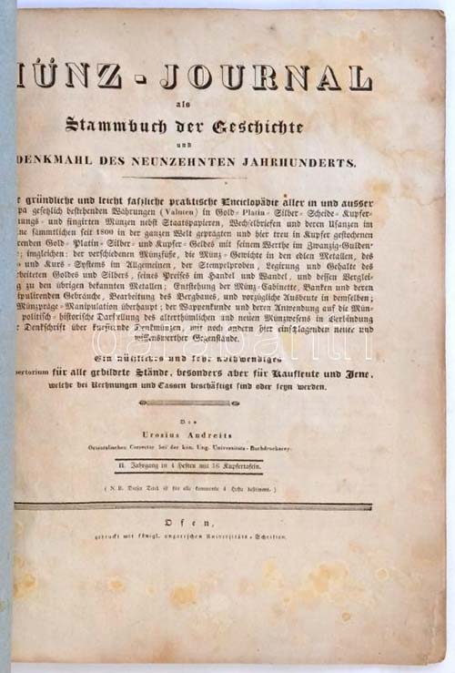 1833. Münz-Journal als Stammbuch ... 