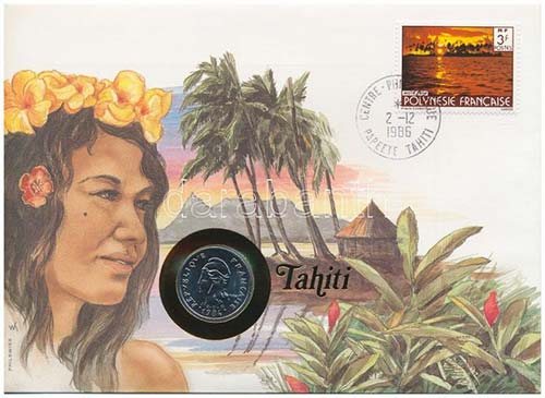 Tahiti 1984. 10Fr, felbélyegzett ... 