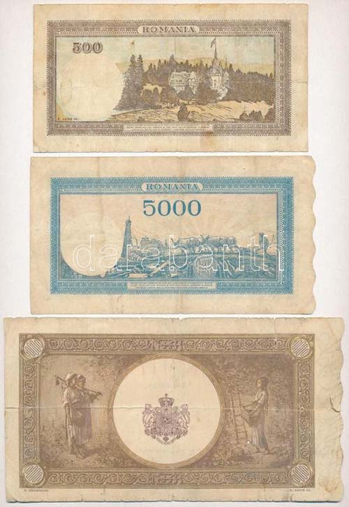 Románia 1941. 500L + 1945. 5000L ... 
