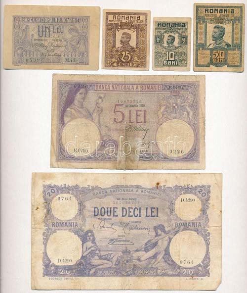 Románia 1915-1922. 10b-20L ... 