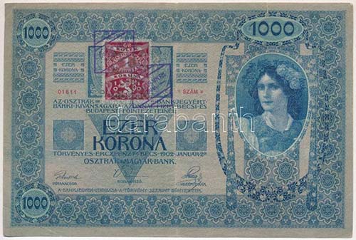 1902. 1000K csehszlovák ... 