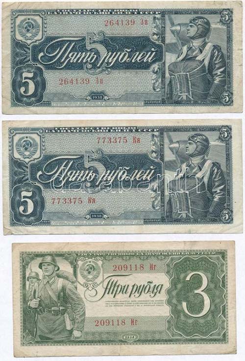 Szovjetunió 1938. 3R + 5R (2x) ... 