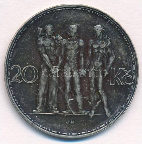 Csehszlovákia 1934. 20K Ag ... 