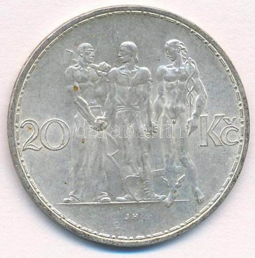 Csehszlovákia 1934. 20K Ag ... 