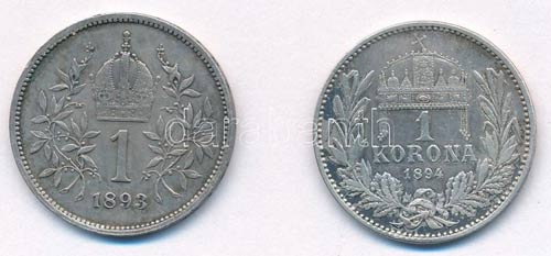 1894KB 1K Ag + Ausztria 1893. 1K ... 