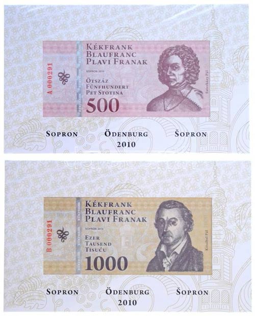 Sopron 2010. 500 Kékfrank + 1000 ... 