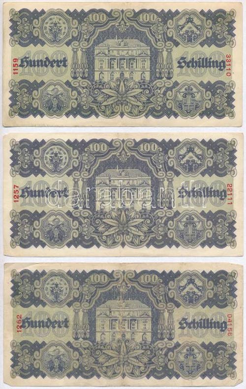 Ausztria 1945. 100Sch (3x) T:III ... 
