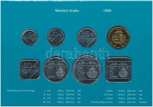 Aruba 1999. 5c-5Fl (7xklf) + ... 