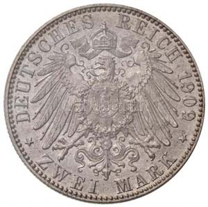 Német Államok / Szászország 1909. 2M Ag ... 