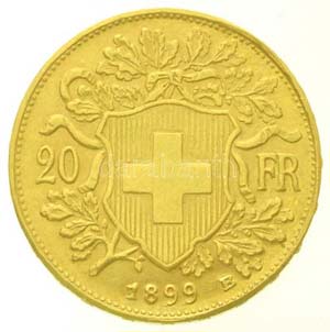 Svájc 1899B 20Fr Au (6,45g/0.900) T:2 edge ... 