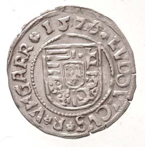 1526. Denár Ag II. Lajos kassai veret ... 