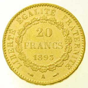 Franciaország 1893A 20Fr Au (6,47g/0.900) ... 