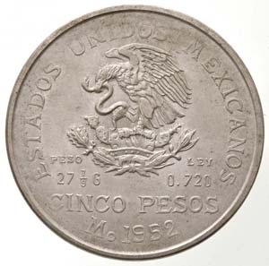 Mexikó 1952. 5P Ag T:1-
Mexico 1952. 5 ... 