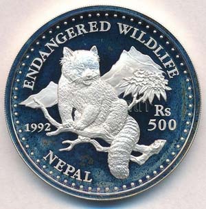 Nepál 1992. 500R Ag ... 
