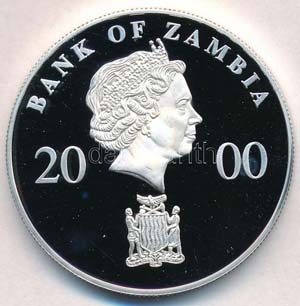 Zambia 2000. 1000K Ag Kócsagok multicolor ... 