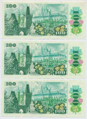 Csehszlovákia 1989. 100K (3x) ... 