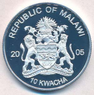 Malawi 2005. 10K ezüstözött sárgaréz ... 