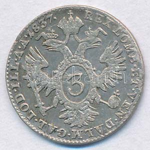 Ausztria 1837A 3kr Ag I. Ferdinánd ... 