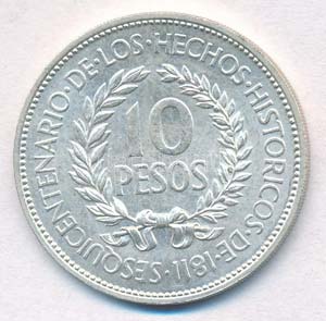 Uruguay 1961. 10P Ag T:1- felszíni ... 