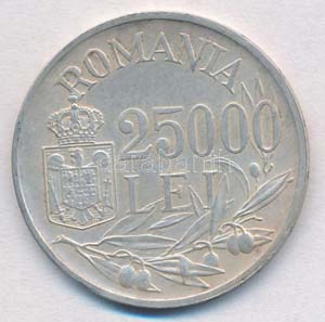 Románia 1946. 25.000L Ag I. Mihály T:2 ... 