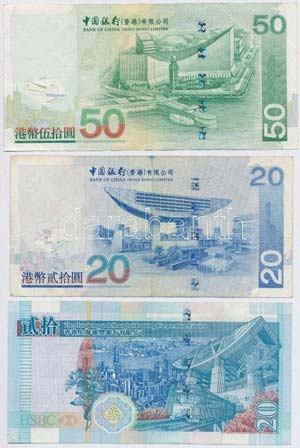 Hongkong 2003. 20$ + 2006. 20$ + 2007. 50$ ... 