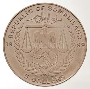 Szomáliföld 1999. 5$ Acél A nyúl éve ... 