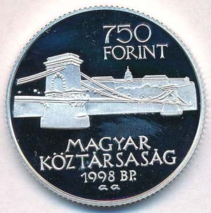 1998. 750Ft Ag Budapest 125 éves T:PP ... 