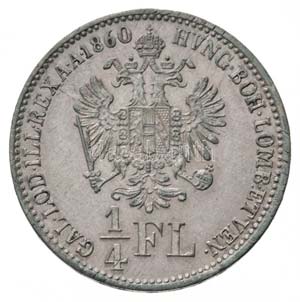1860B 1/4Fl Ag Ferenc József T:1- kis ... 