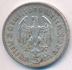 Német Harmadik Birodalom 1936A 5M Ag ... 