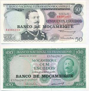 Mozambik 4db-os bankjegy ... 