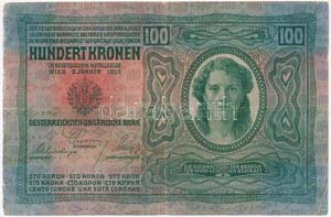 1912. 100K csehszlovák bélyeggel T:III