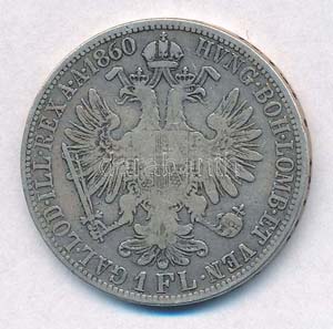 Ausztria 1860A 1Fl Ag Ferenc József ... 