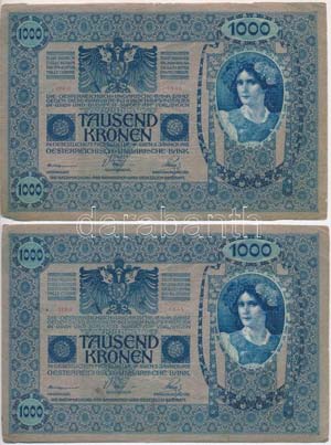Ausztria 1919. (1902) 1000K, vízszintes ... 