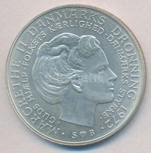 Dánia 1972. 10 Kroner Ag IX. Frigyes ... 