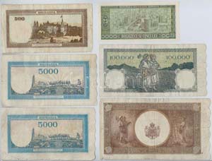 Románia 1941-1966. 6db-os bankjegy tétel ... 