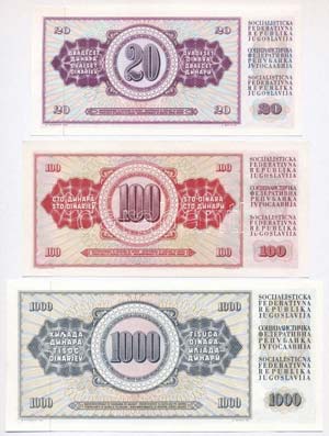 Jugoszlávia 1965-1993. 20D-500.000.000.000D ... 